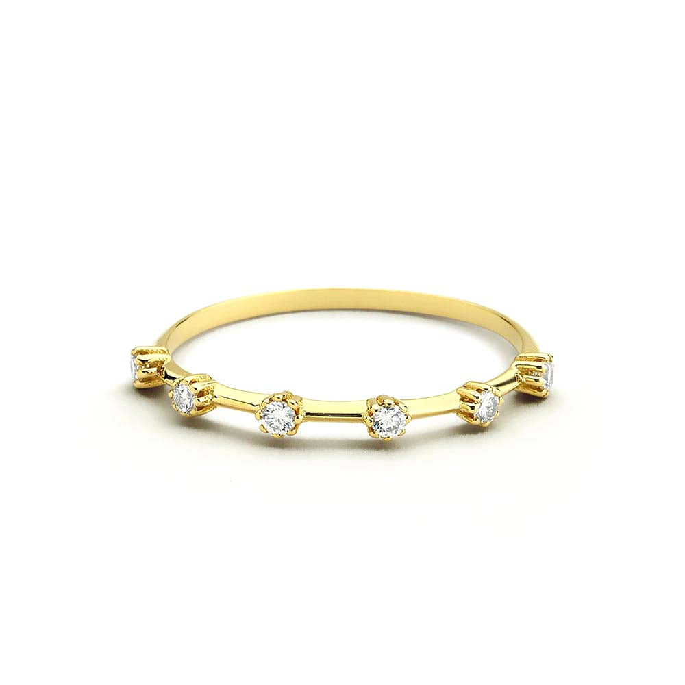Diamond Stacking Ring in 14K Gold — view 1