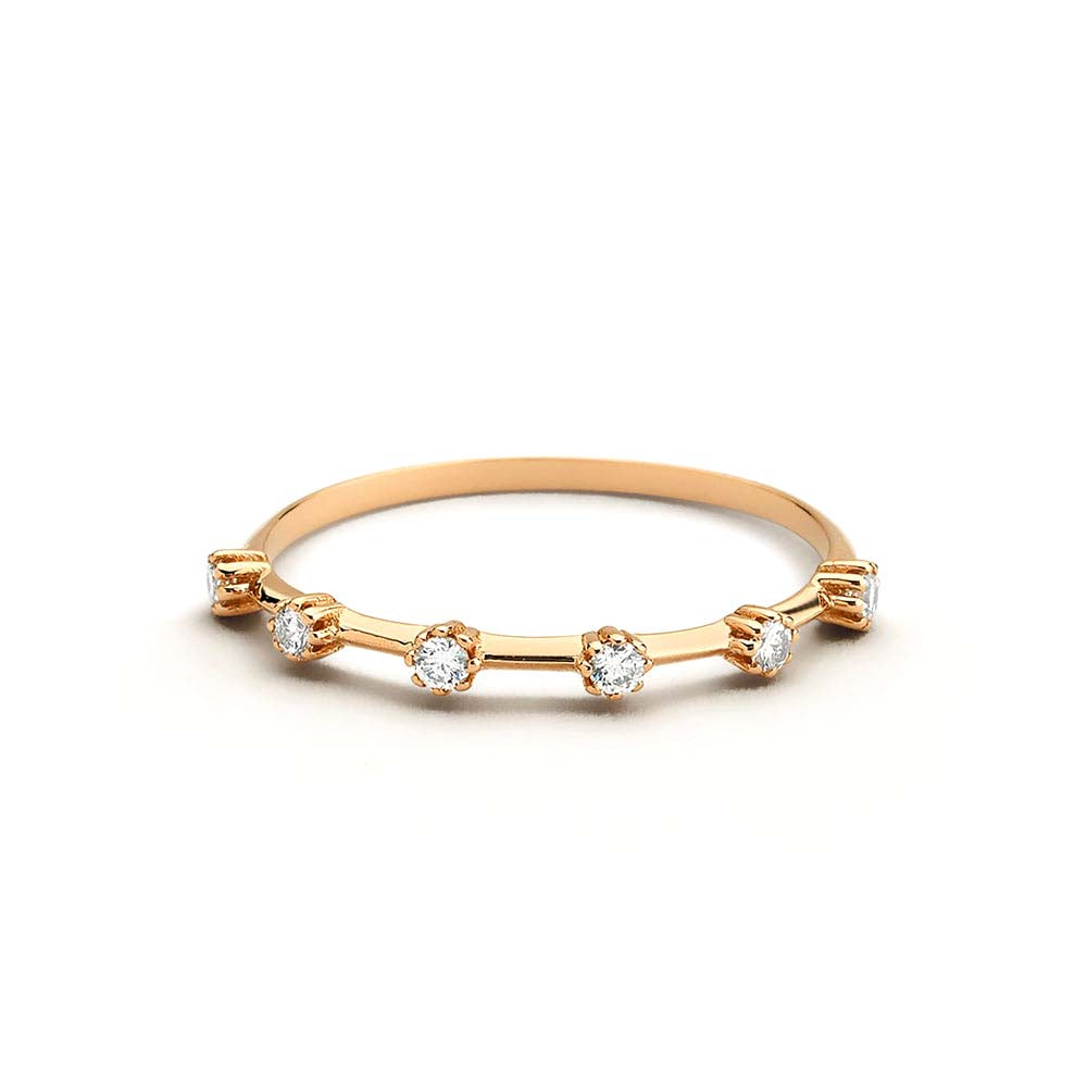 Diamond Stacking Ring in 14K Gold — view 4