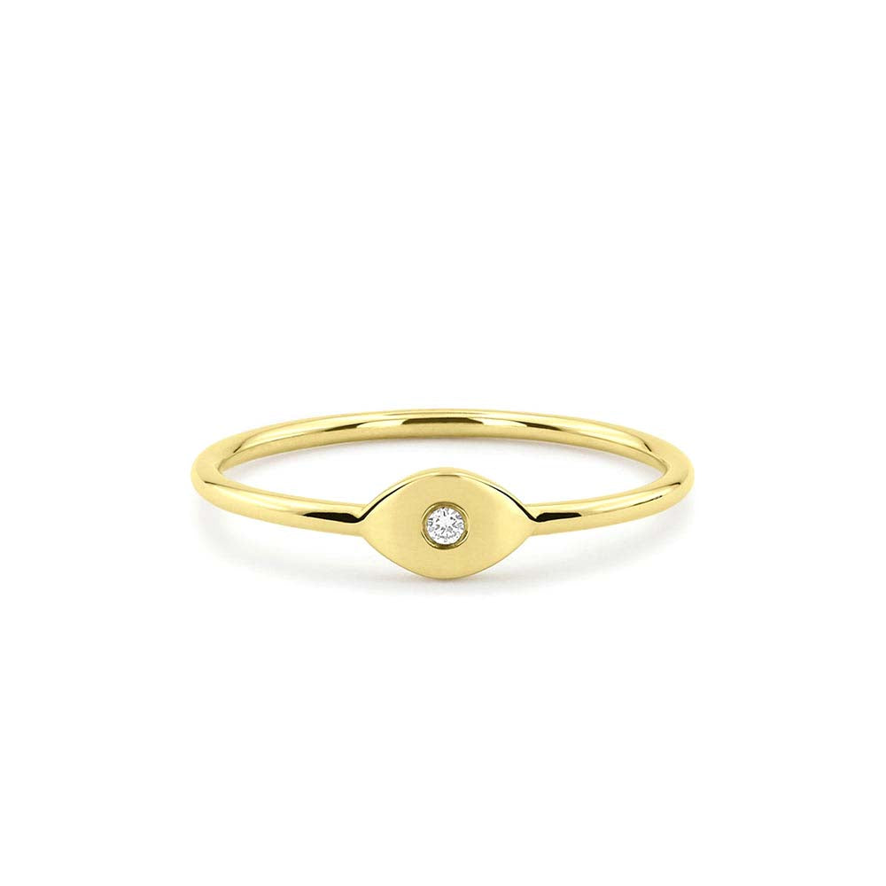 Evil Eye Diamond Ring in 14K Gold — view 1