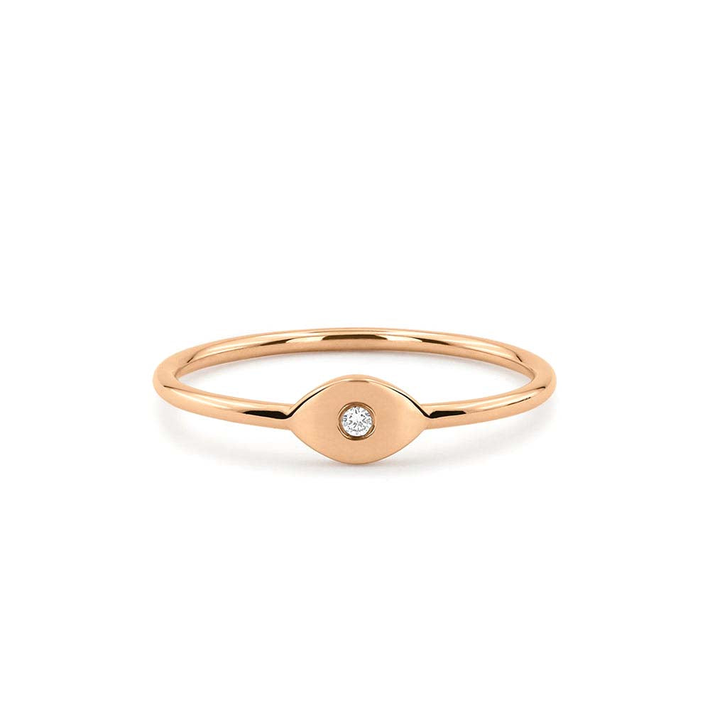 Evil Eye Diamond Ring in 14K Gold — view 5
