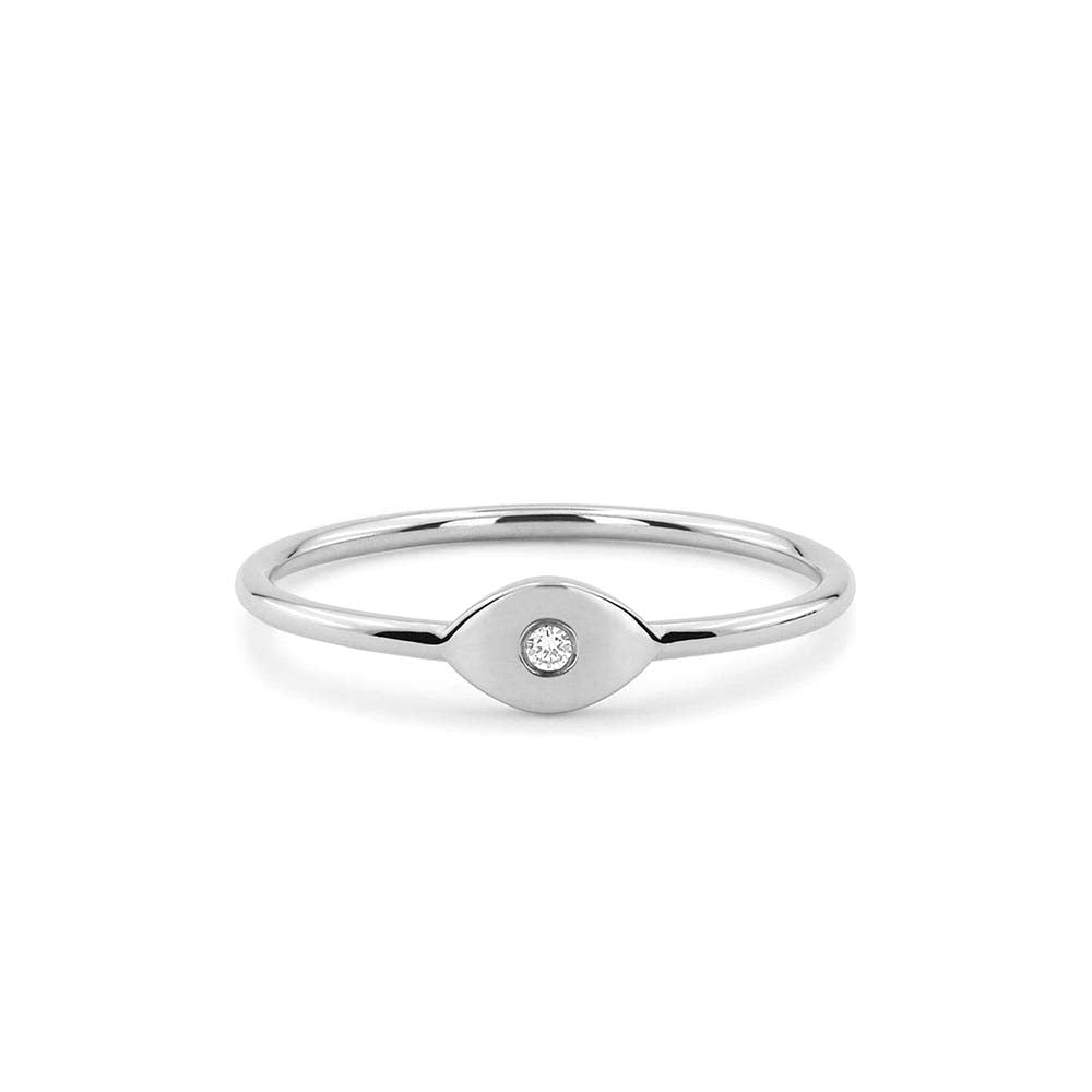 Evil Eye Diamond Ring in 14K Gold — view 4