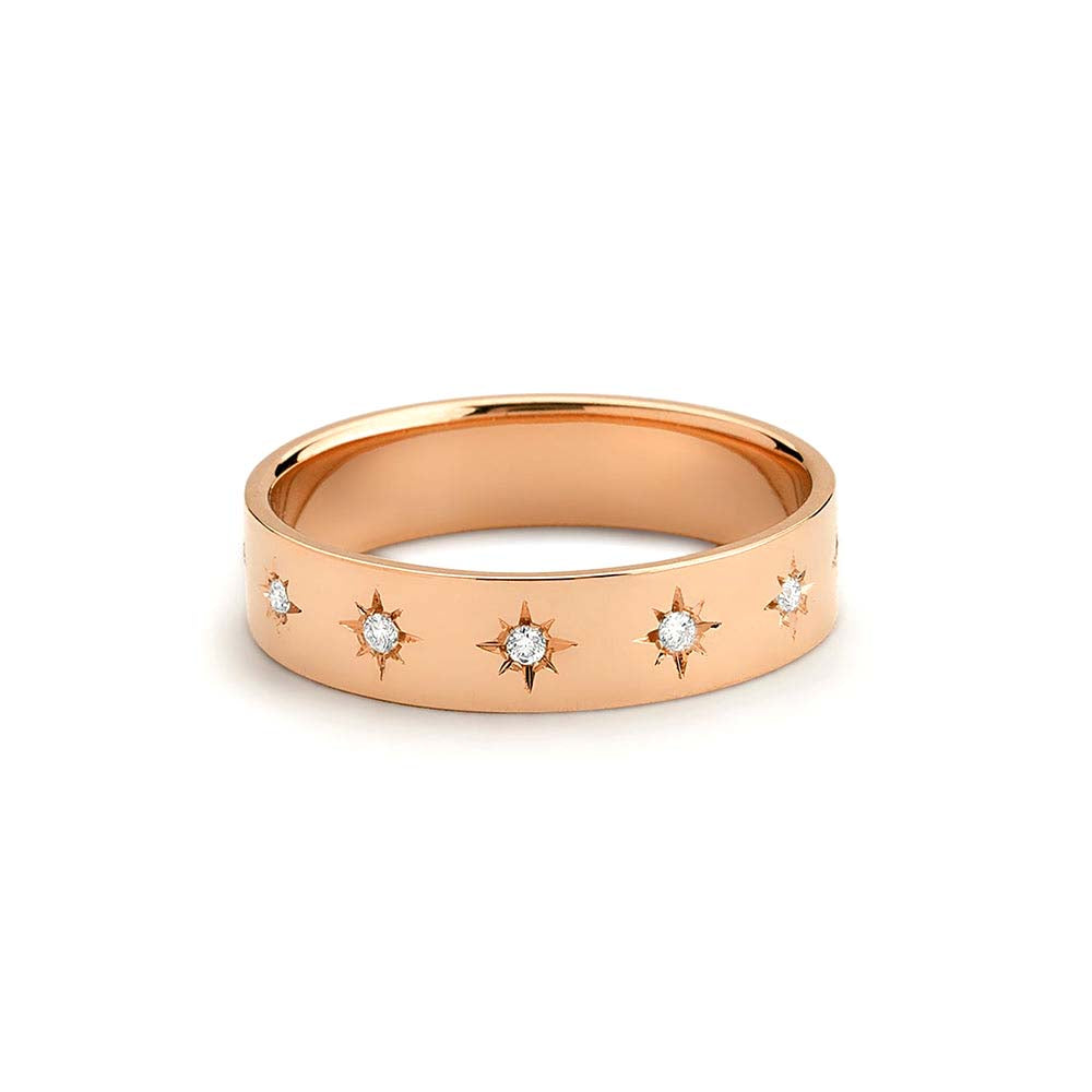 Starburst Band in 14K Gold — view 5