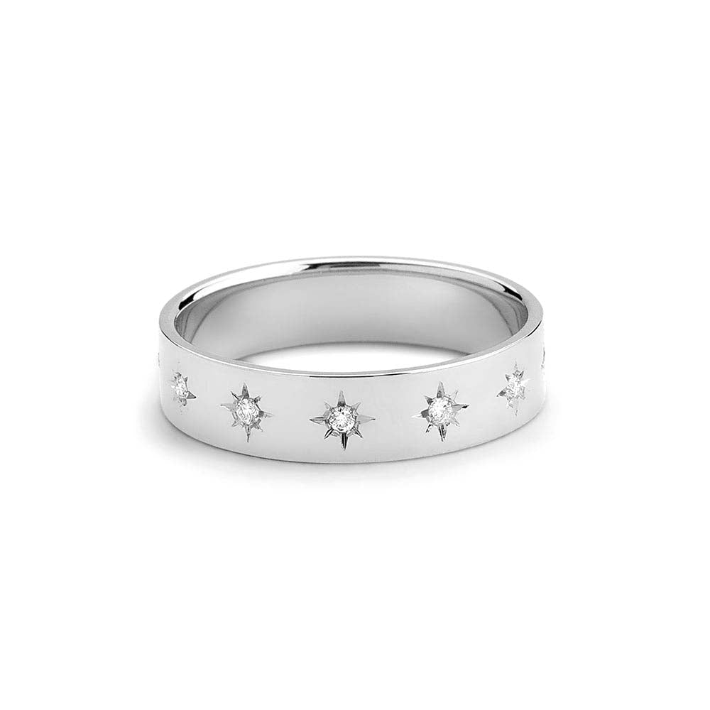 Starburst Band in 14K Gold — view 4