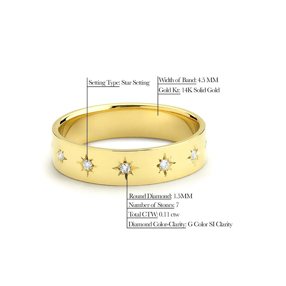 Starburst Band in 14K Gold — view 2