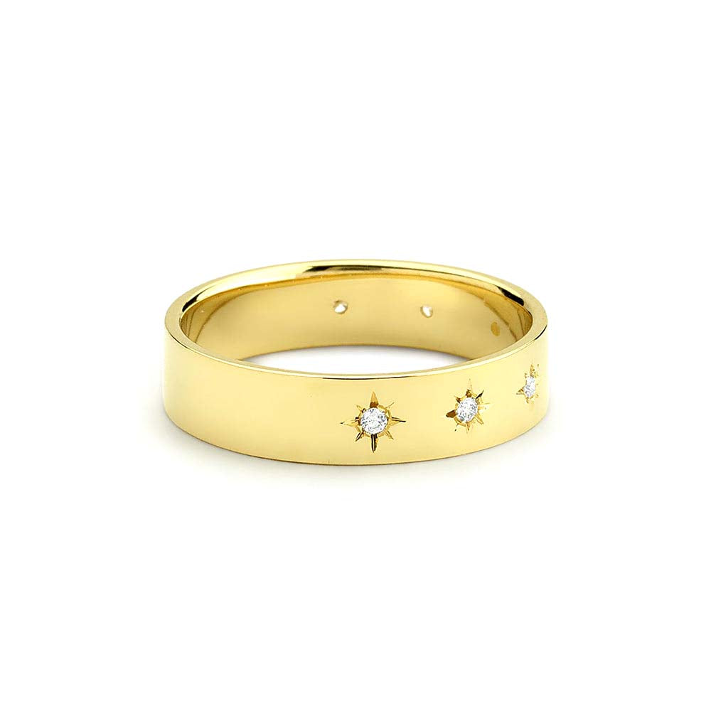 Starburst Band in 14K Gold — view 3