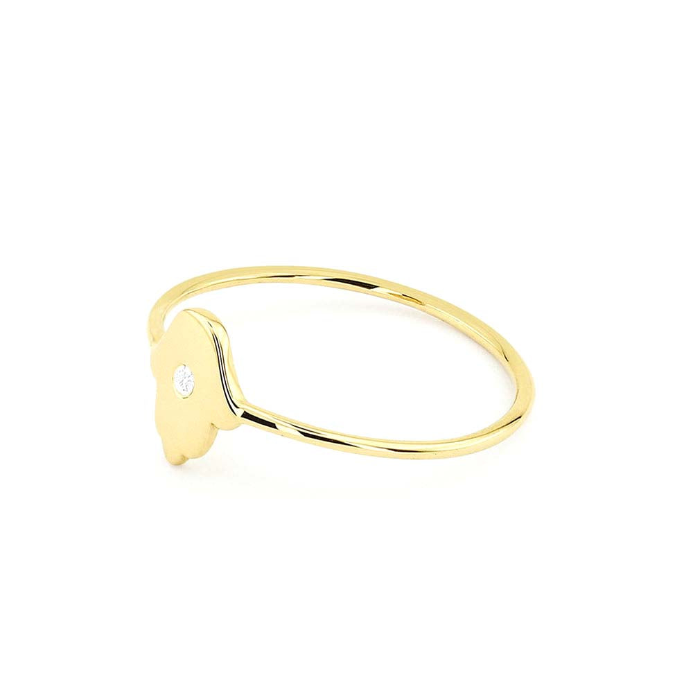 Diamond Hamsa Ring in 14K Gold — view 3