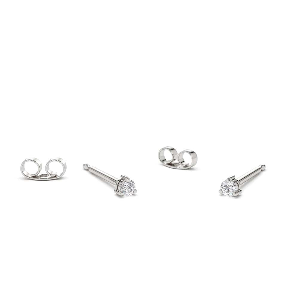 Mini Diamond Studs in 14K Gold — view 2
