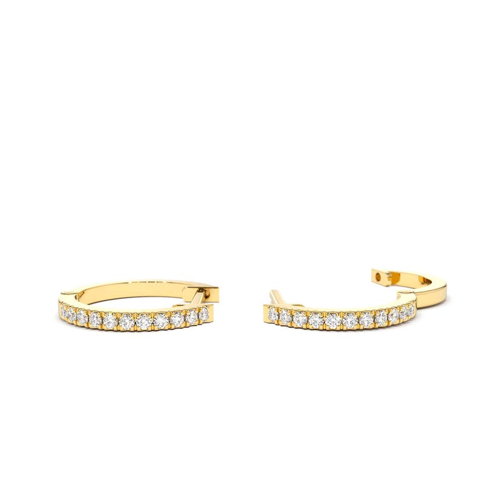 Mini Diamond Huggies Earrings in 14K Gold — view 2