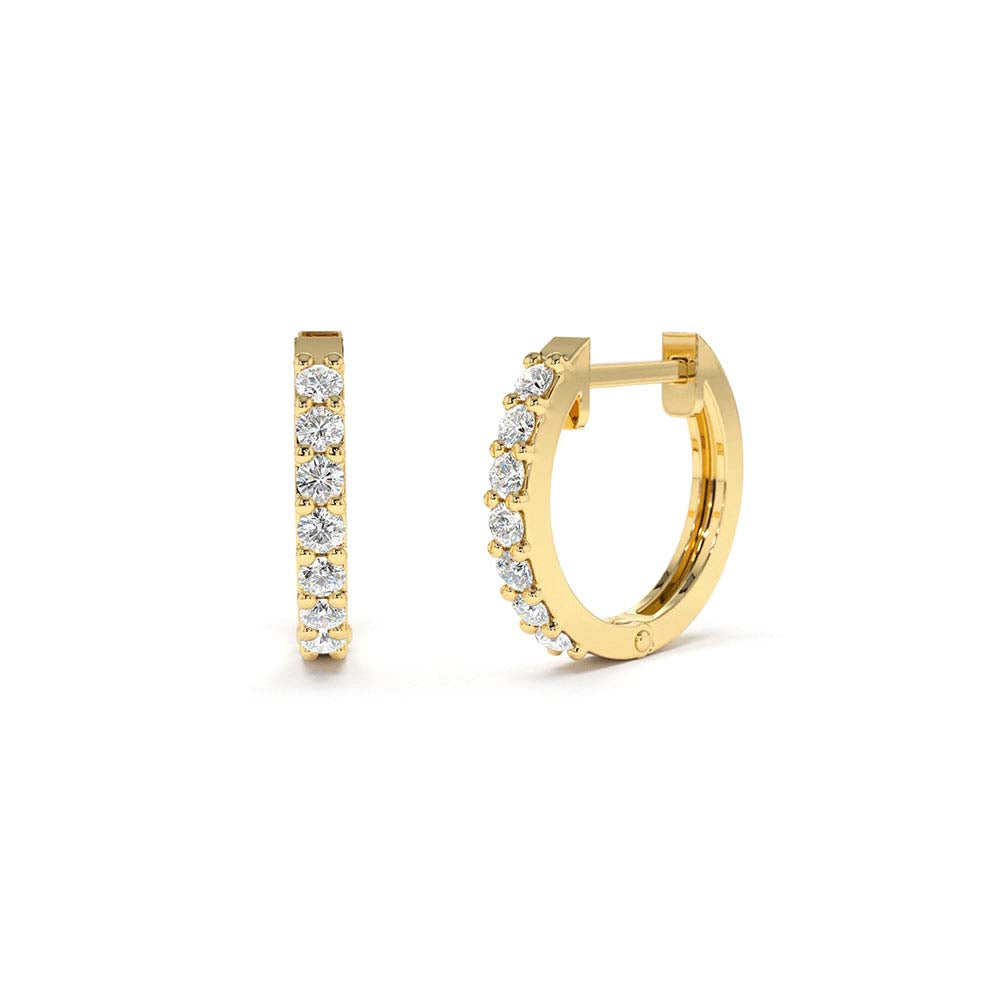 Diamond Hoop Earrings in 14K Gold — view 1
