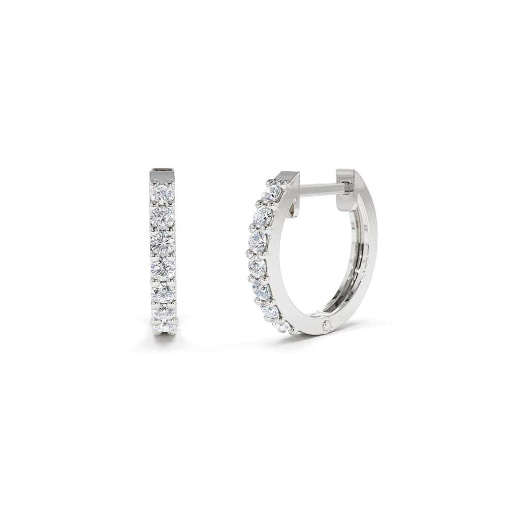 Diamond Hoop Earrings in 14K Gold — view 3