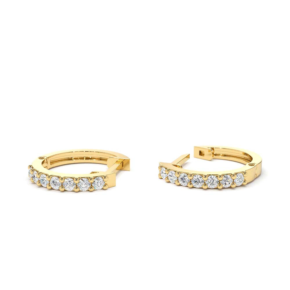 Diamond Hoop Earrings in 14K Gold — view 2