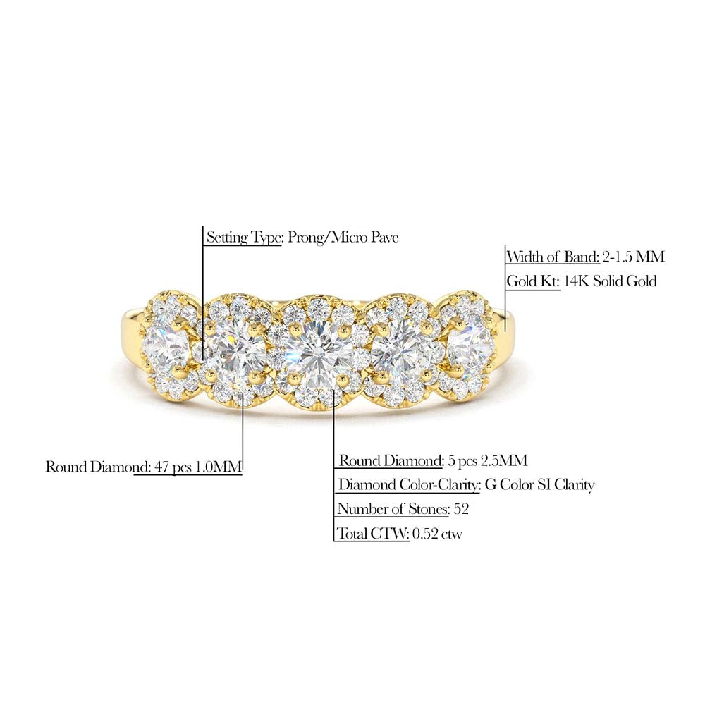 Diamond Wedding Band in 14K Gold — view 3