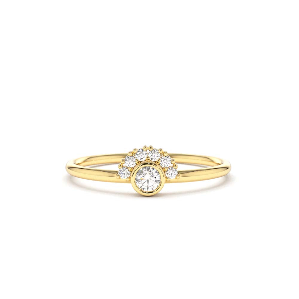Half Halo Diamond Ring in 14K Gold — view 1