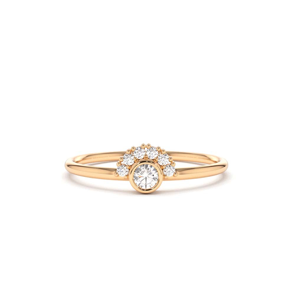 Half Halo Diamond Ring in 14K Gold — view 4