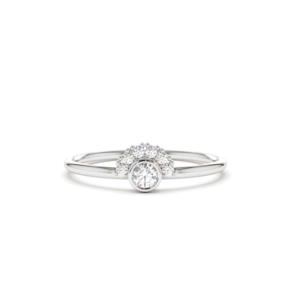 Half Halo Diamond Ring in 14K Gold — view 3