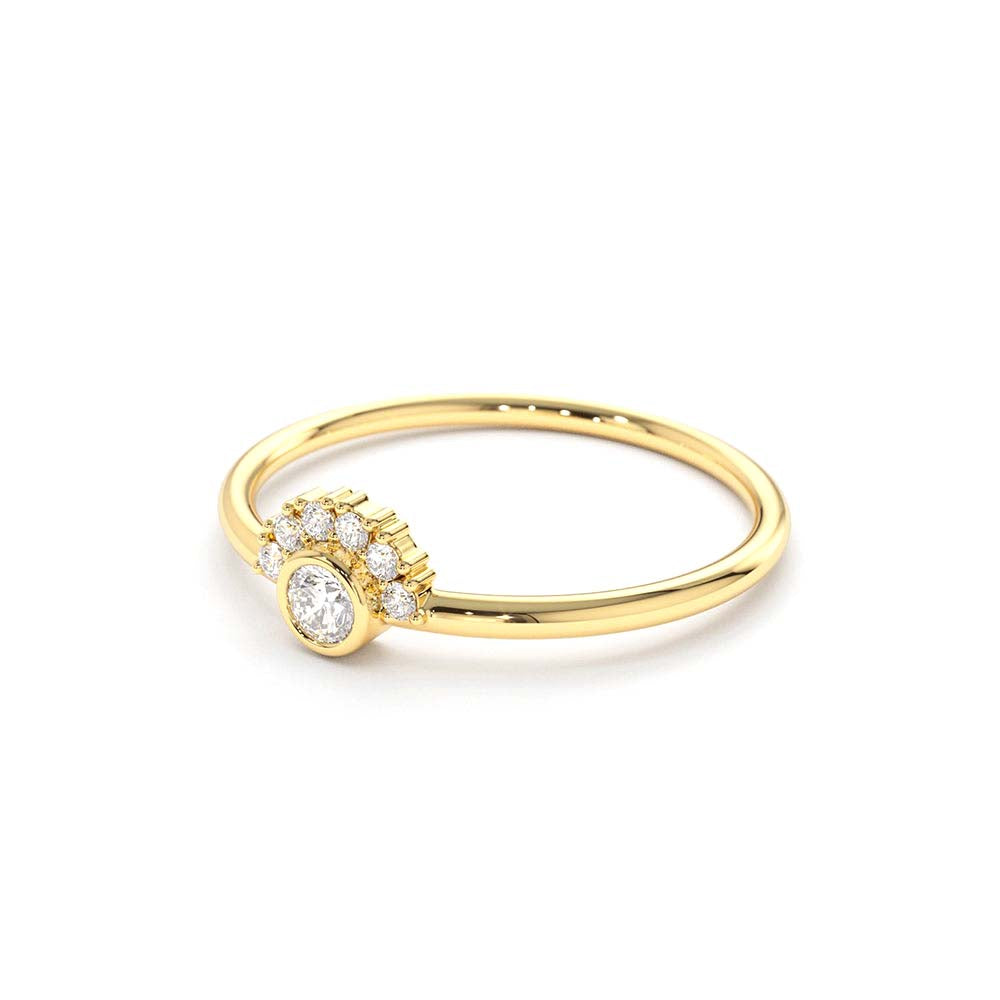 Half Halo Diamond Ring in 14K Gold — view 2