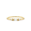Baguette and Round Diamond Ring in 14K Gold — view 1
