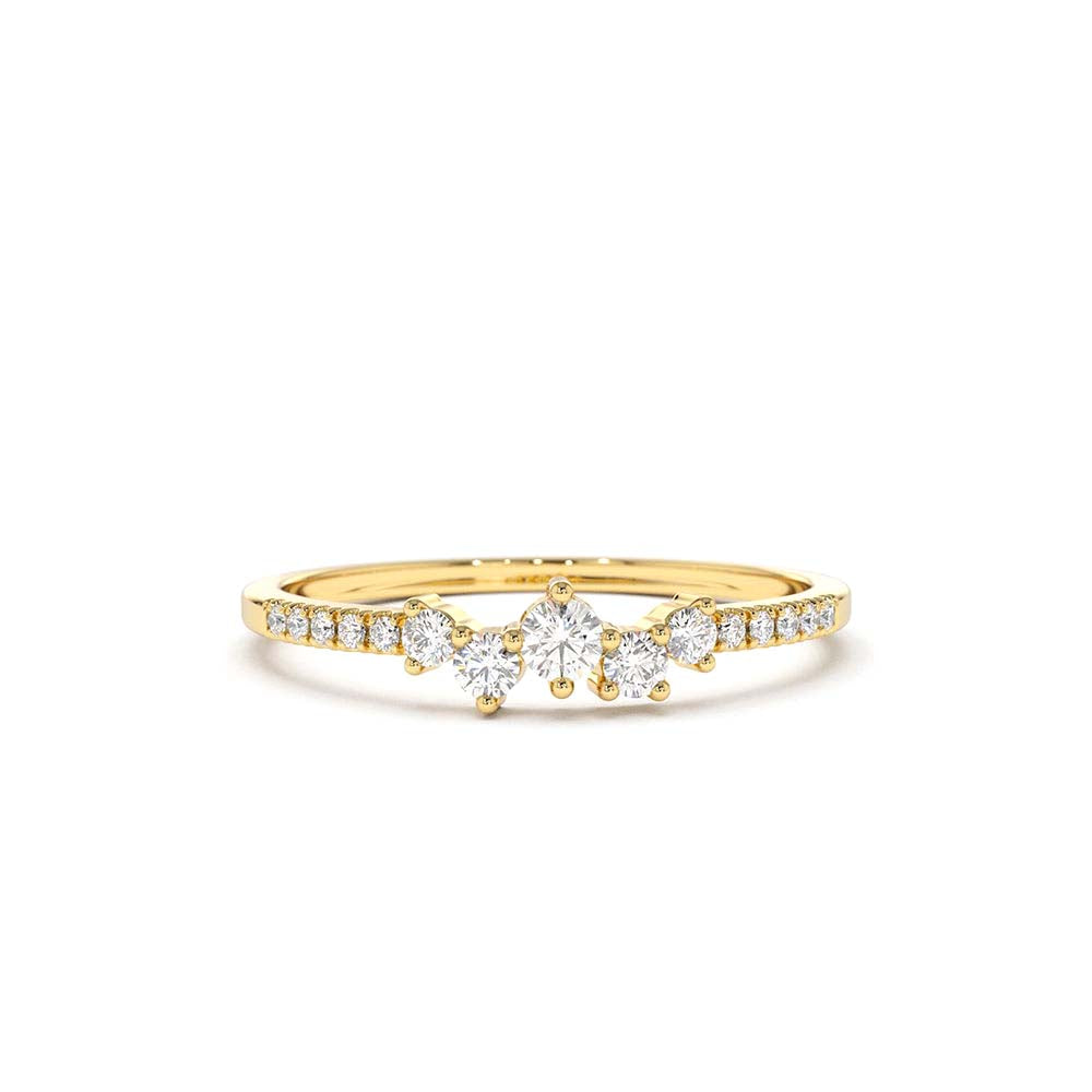 Bridal Diamond Cluster Ring in 14K Gold — view 1