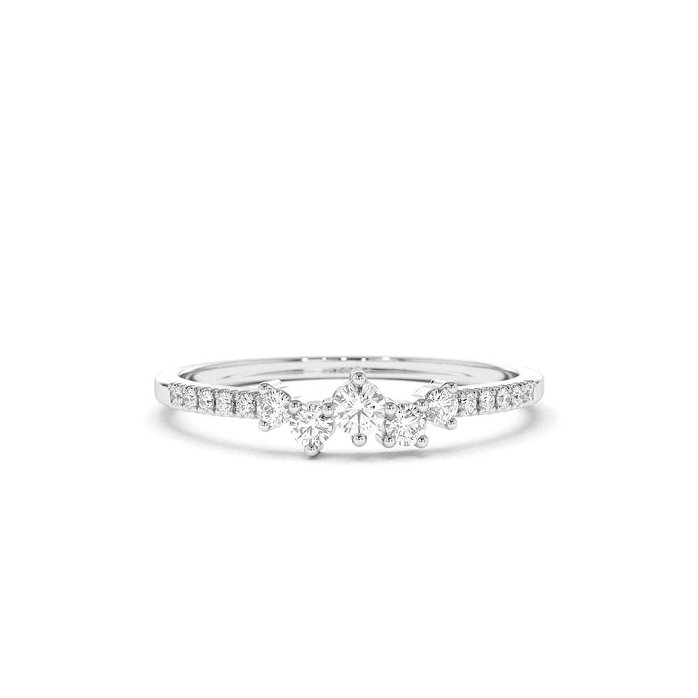 Bridal Diamond Cluster Ring in 14K Gold — view 3