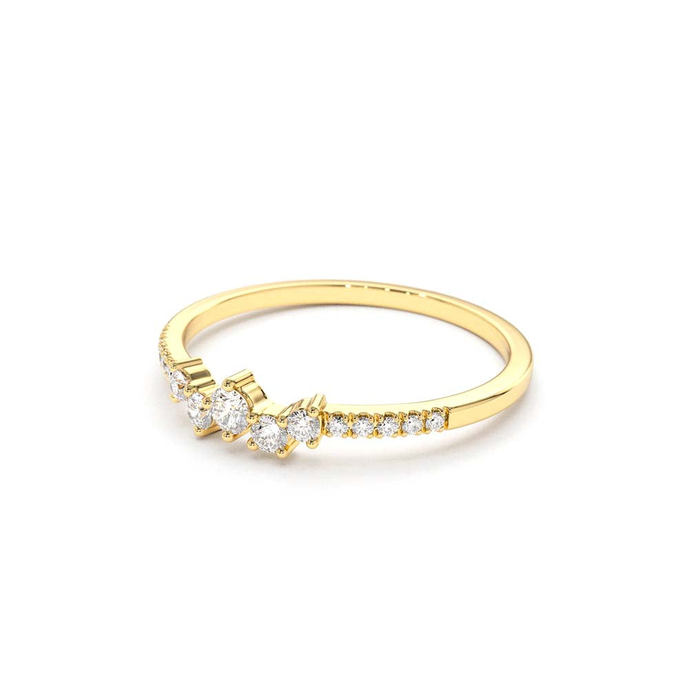 Bridal Diamond Cluster Ring in 14K Gold — view 2