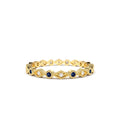 Sapphire Art Deco Wedding Band in 14K Gold — view 1