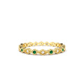 Emerald Art Deco Wedding Band in 14K Gold — view 1