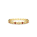 Ruby Art Deco Wedding Band in 14K Gold — view 1