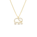 Diamond Elephant Charm Necklace in 14K Gold — view 1