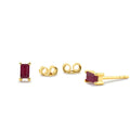 Baguette Ruby Earrings in 14K Gold — view 1