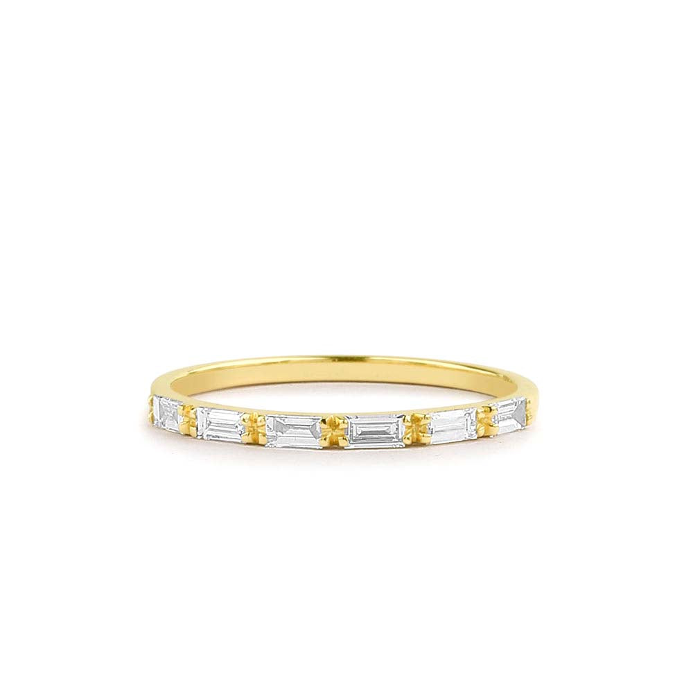 Baguette Diamond Wedding Ring in 14K Gold — view 1