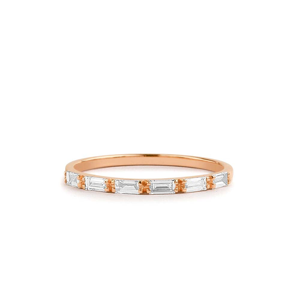 Baguette Diamond Wedding Ring in 14K Gold — view 5