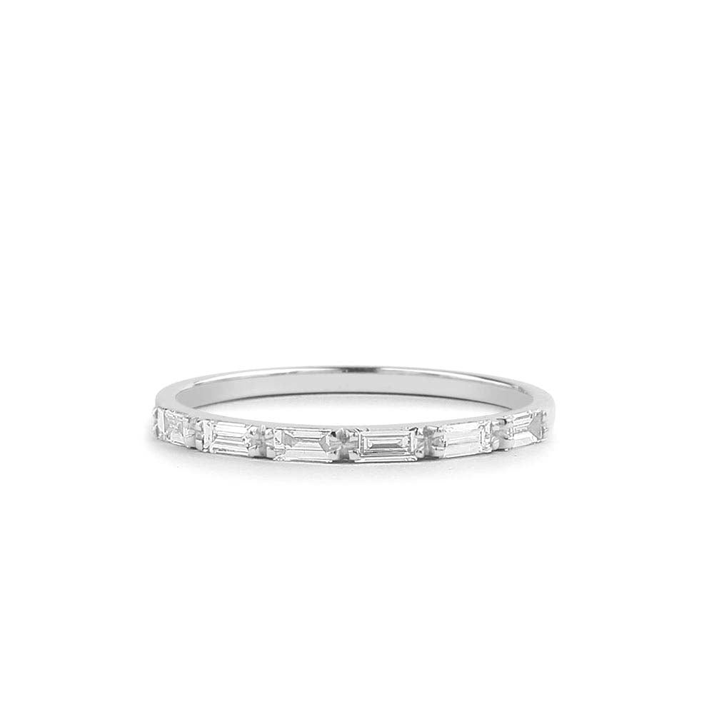 Baguette Diamond Wedding Ring in 14K Gold — view 4