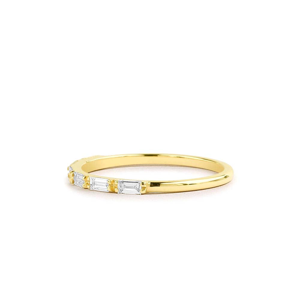 Baguette Diamond Wedding Ring in 14K Gold — view 3