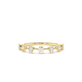 7 Stone Round Diamond Wedding Ring in 14K Gold — view 1
