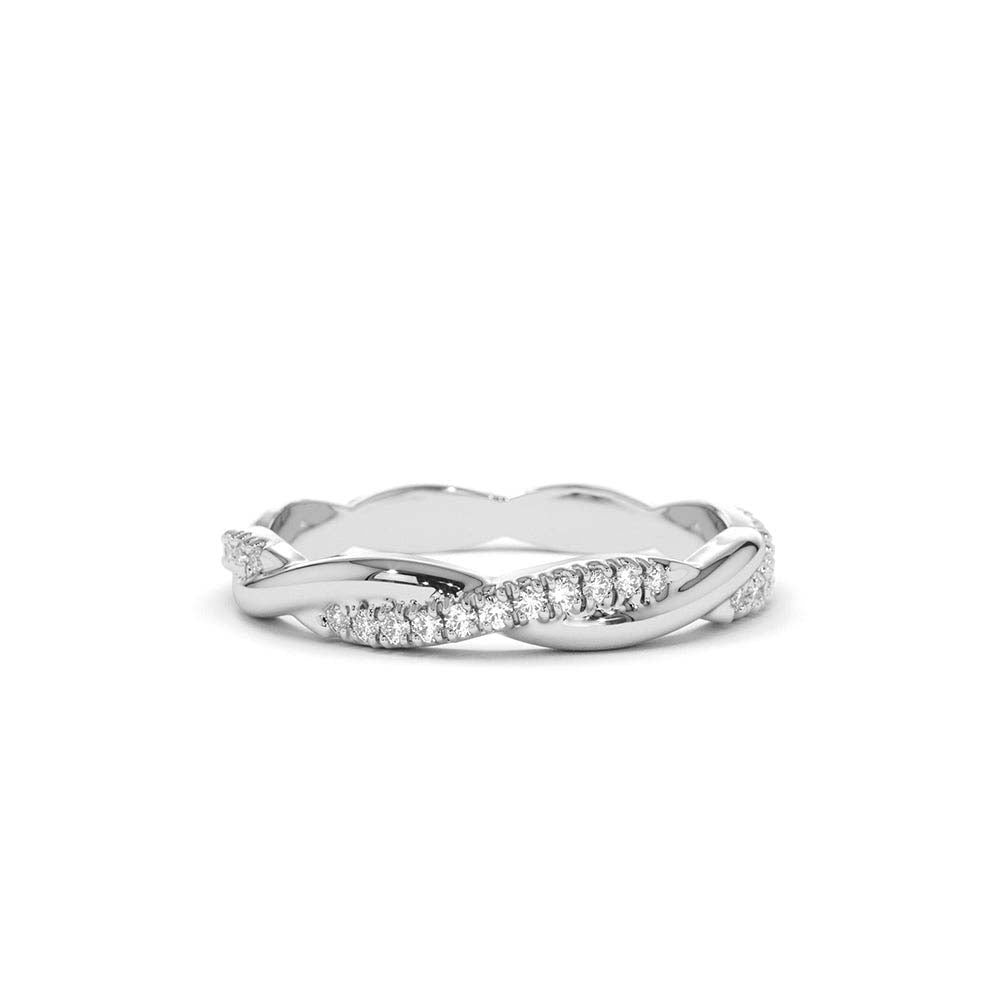 Weaving Braid Eternity Diamond Ring in 14K Gold — view 4