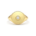 Diamond Pinky Signet Ring in 14K Gold — view 1