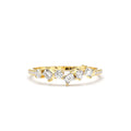Asymmetrical Baguette and Round Diamond Wedding Ring in 14K Gold — view 1