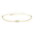 Double Diamond Station Bracelet in 14K Gold — view 1