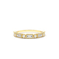 Baguette and Round Diamond Ring in 14K Gold — view 1