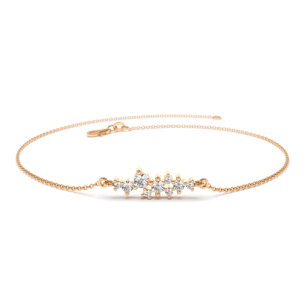 Diamond Cluster Bracelet in 14K Gold — view 5