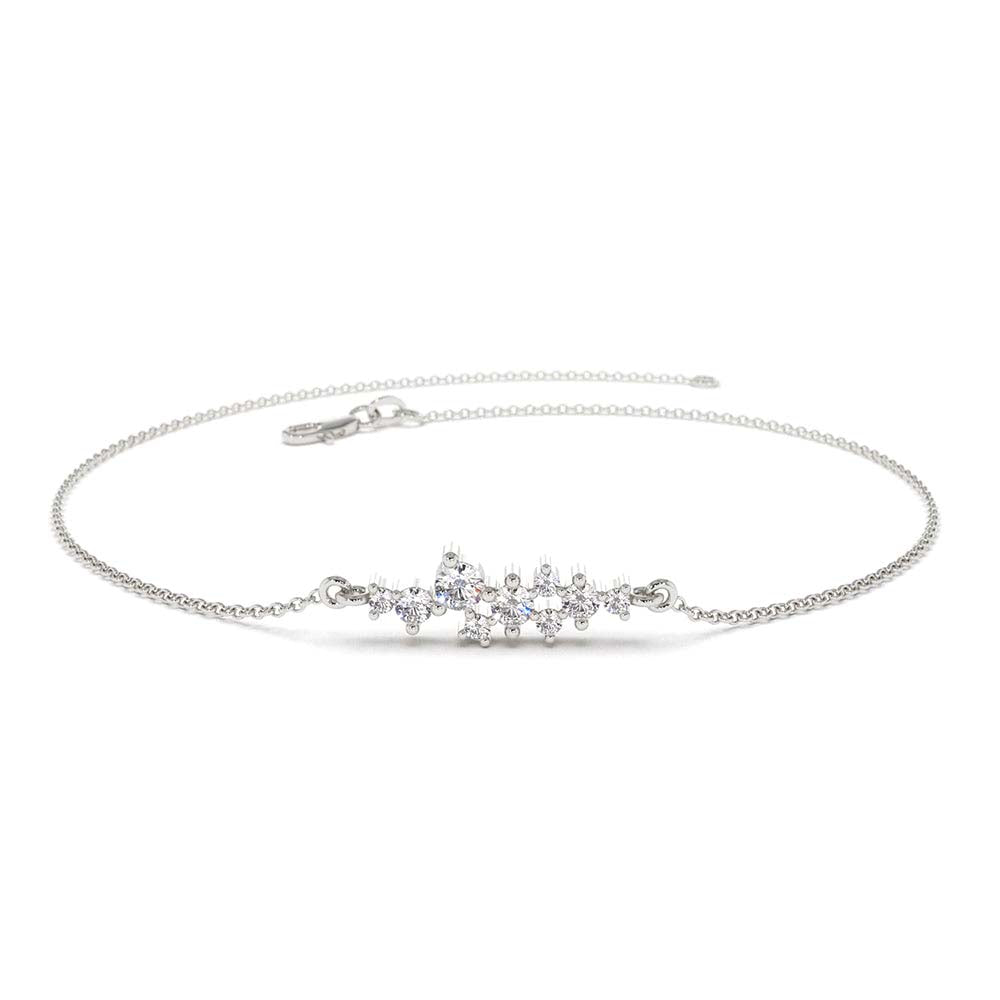 Diamond Cluster Bracelet in 14K Gold — view 4