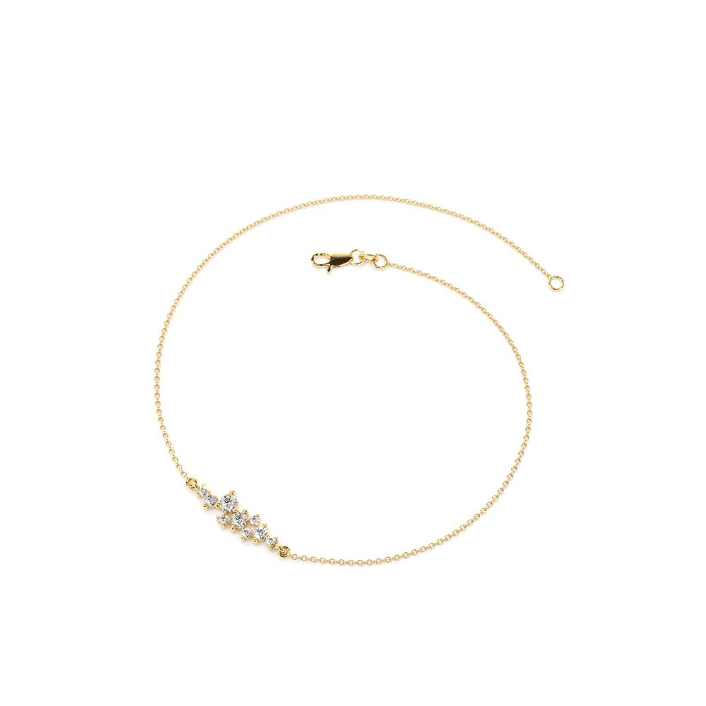 Diamond Cluster Bracelet in 14K Gold — view 2