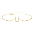 Mini Diamond Horseshoe Bracelet in 14K Gold — view 1