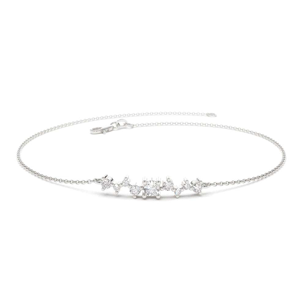 Multi Diamond Cluster Bracelet in 14K Gold — view 4