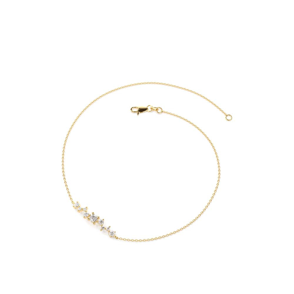 Multi Diamond Cluster Bracelet in 14K Gold — view 2