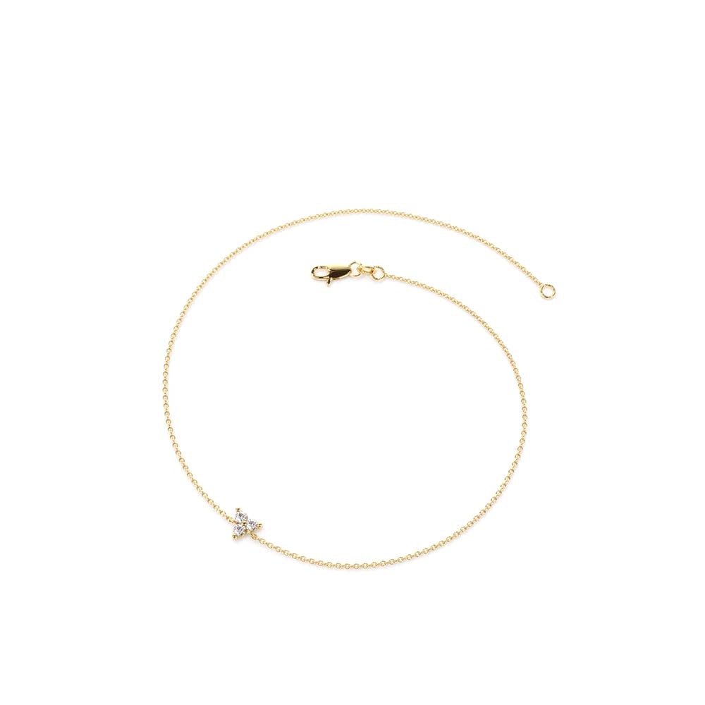 Three Diamond Floating Bracelet in 14K Gold — view 2