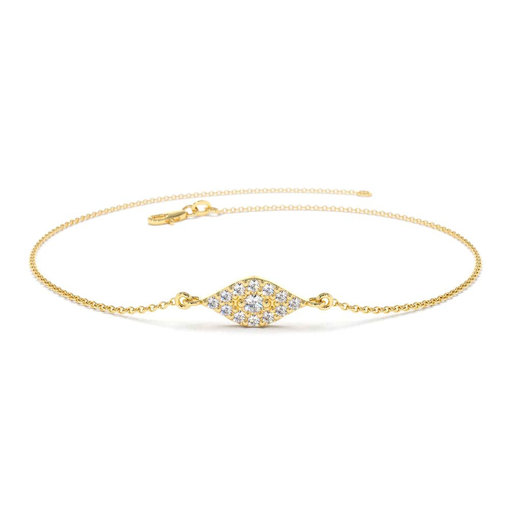 All Diamond Evil Eye Bracelet in 14K Gold — view 1