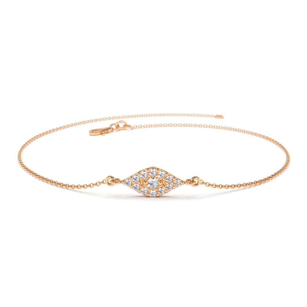 All Diamond Evil Eye Bracelet in 14K Gold — view 5