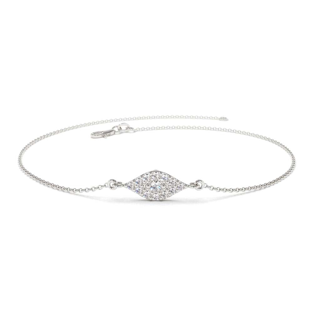 All Diamond Evil Eye Bracelet in 14K Gold — view 4