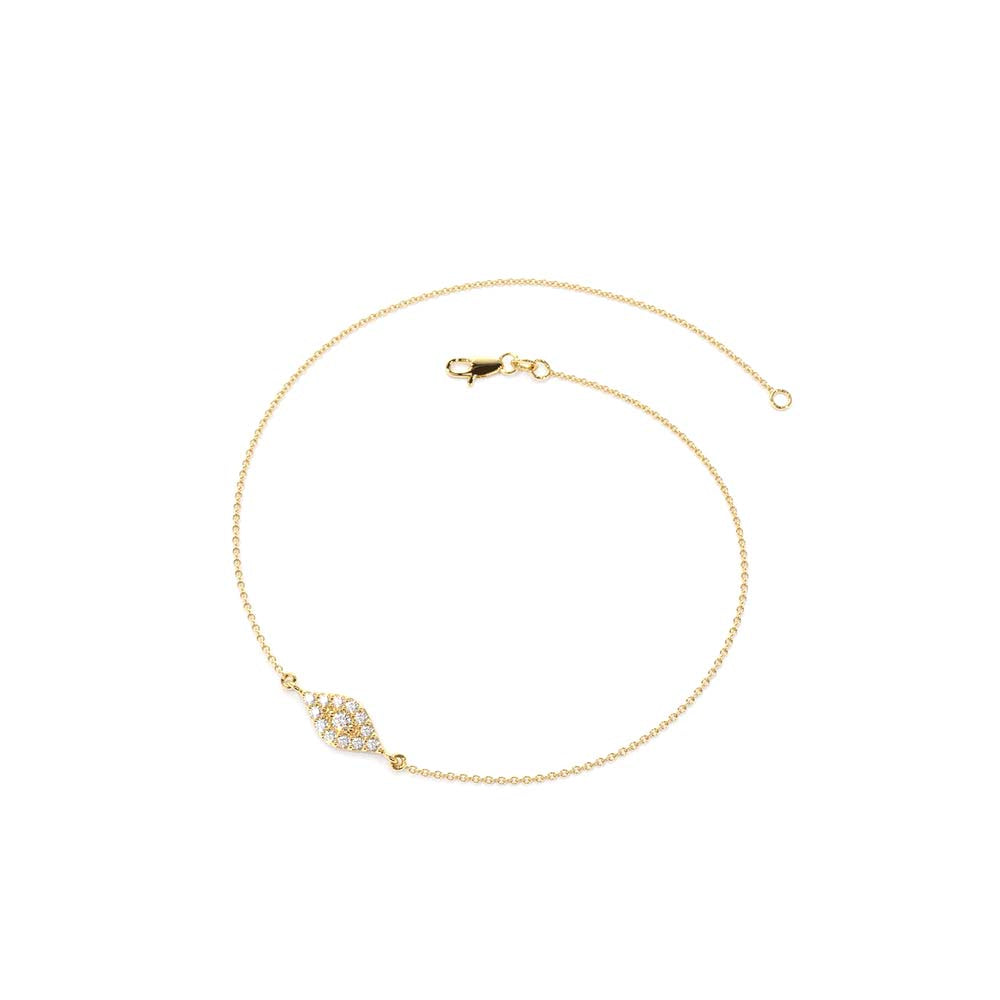 All Diamond Evil Eye Bracelet in 14K Gold — view 2